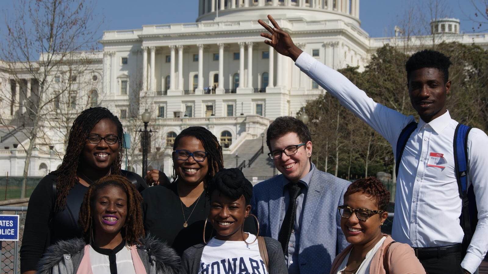 social work students outside of U.S Capitol Building