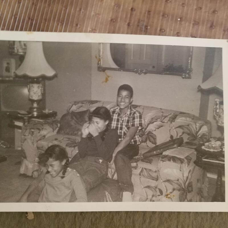 Dr. Gourdine with her siblings in a black and white photo