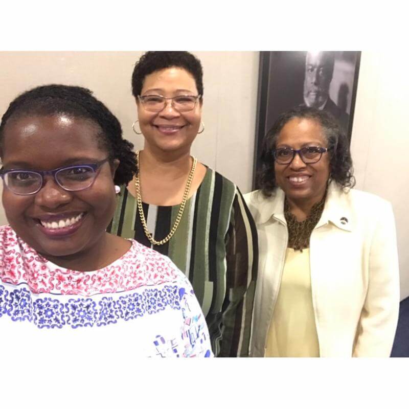 Dr. Gourdine pictured with Dean Whitaker and Dr. Tamarah Moss