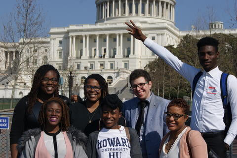 social work students outside of U.S Capitol Building