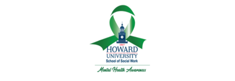 Green ribbon with Mental Health Awareness written over HUSSW logo